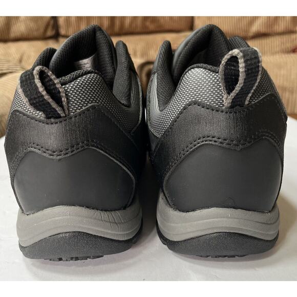 SAFE T STEP BLACK‎ LEATHER SLIP RESISTANT CASUAL COMFORT WORK MEN'S 11 SHOES NEW - Picture 4 of 9